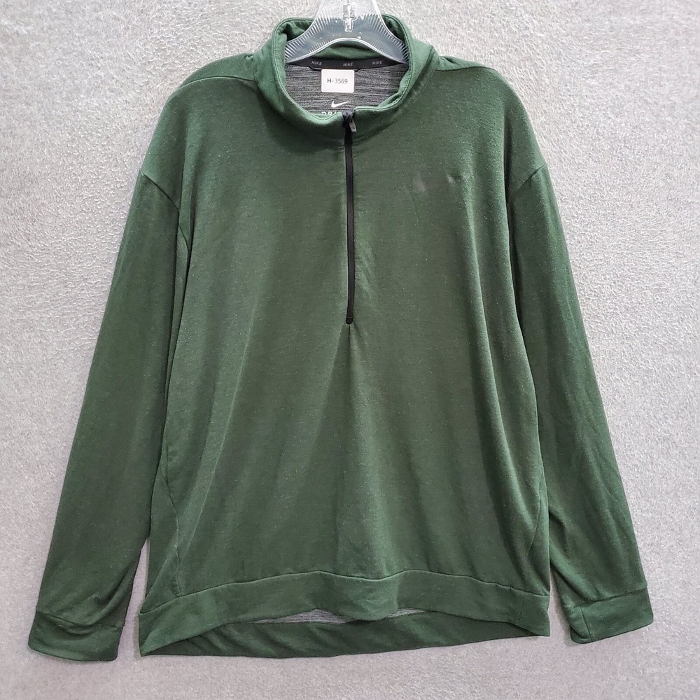 Nike Olive Green Quarter-Zip Pullover Sweatshirt